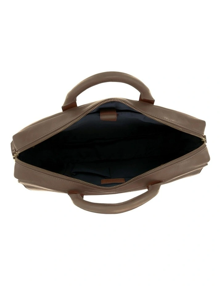 Pierre Cardin Leather Classic Messenger/Computer Bag in Oak image 6