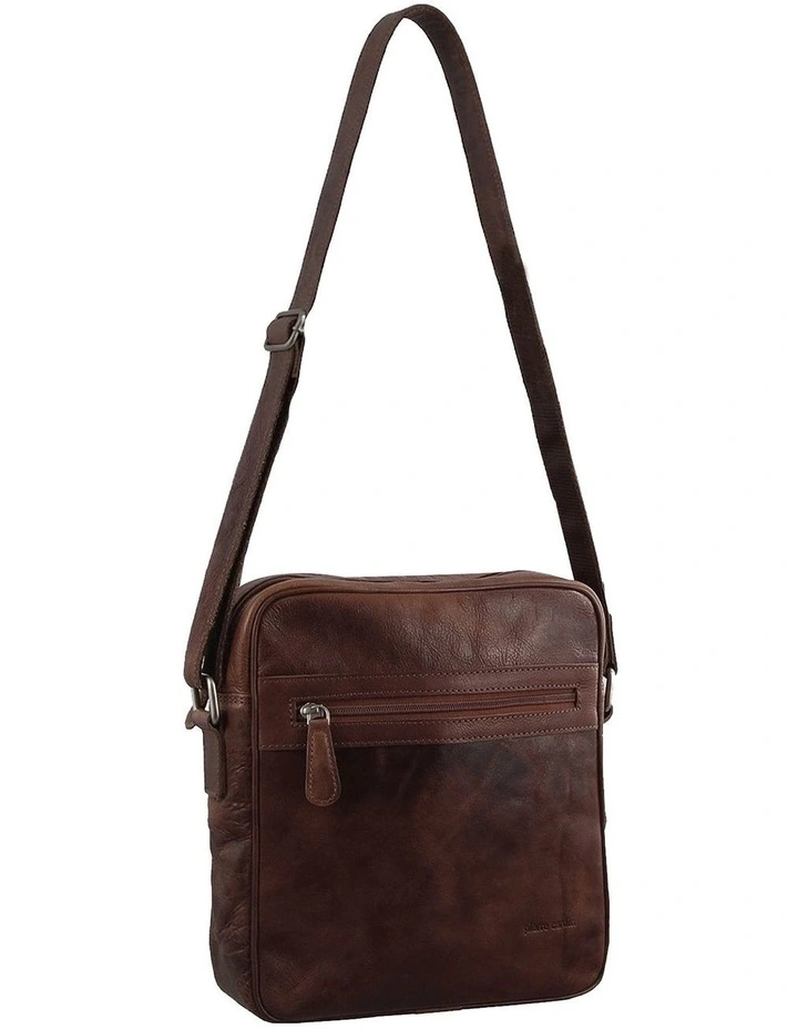 Pierre Cardin Rustic Leather iPad Bag in Chocolate image 1