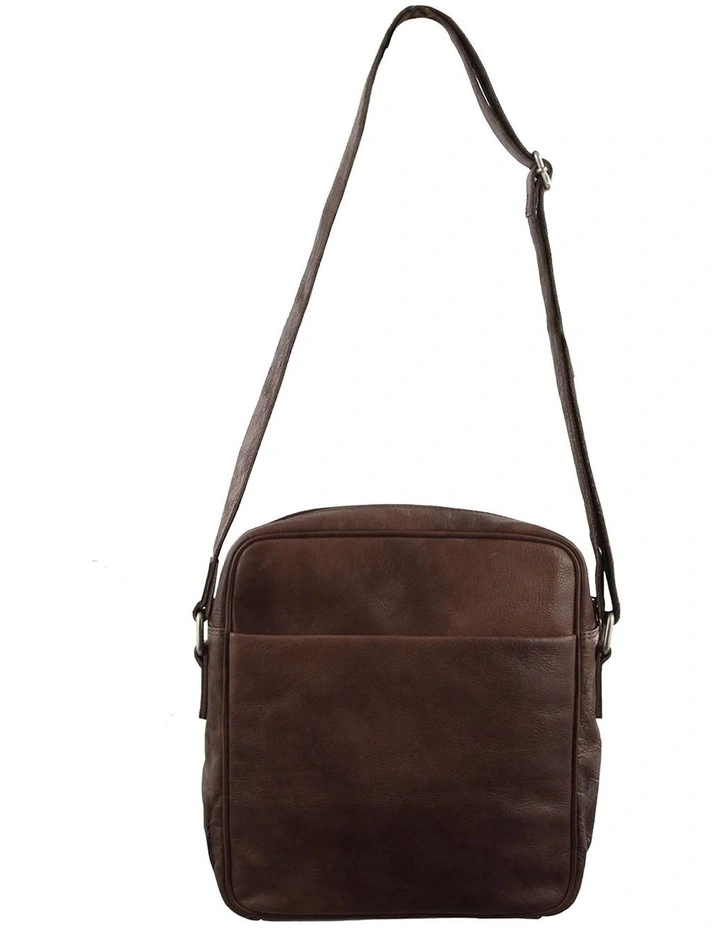 Pierre Cardin Rustic Leather iPad Bag in Chocolate image 3