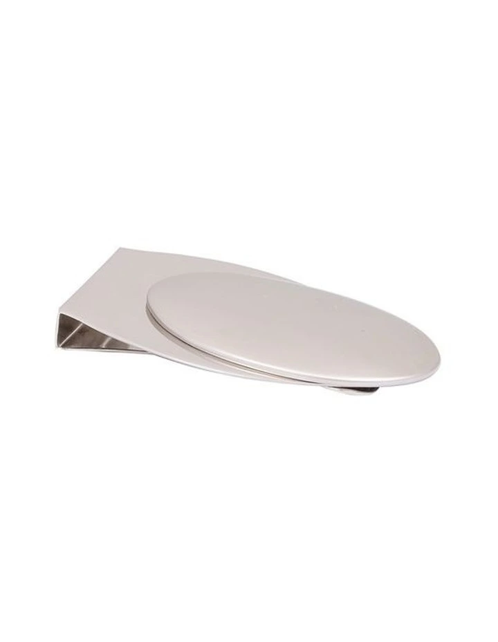 Brushed Rhodium Plated Egg Shaped Money Clip image 1