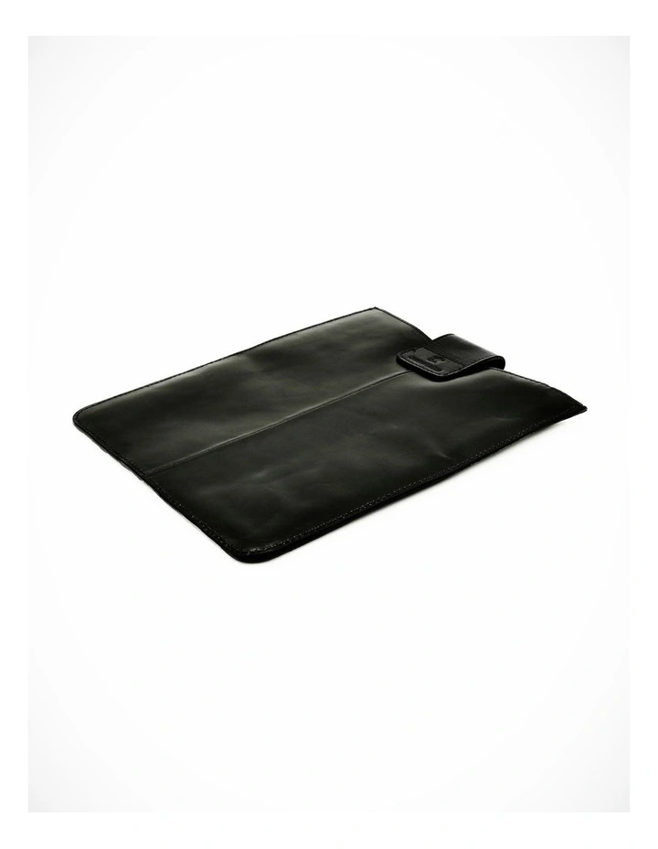 Black Leather Large iPad Sleeve image 3