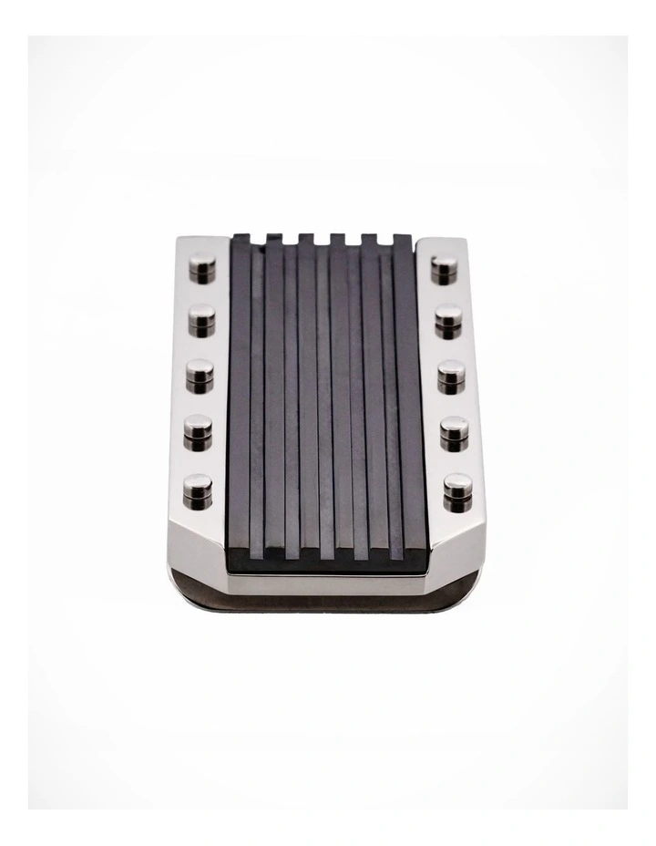 Polished Stainless Steel Money Clip with Ion Plated Black Stripe Pattern image 1