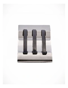 Polished Stainless Steel Ion Plated Black Striped Money Clip