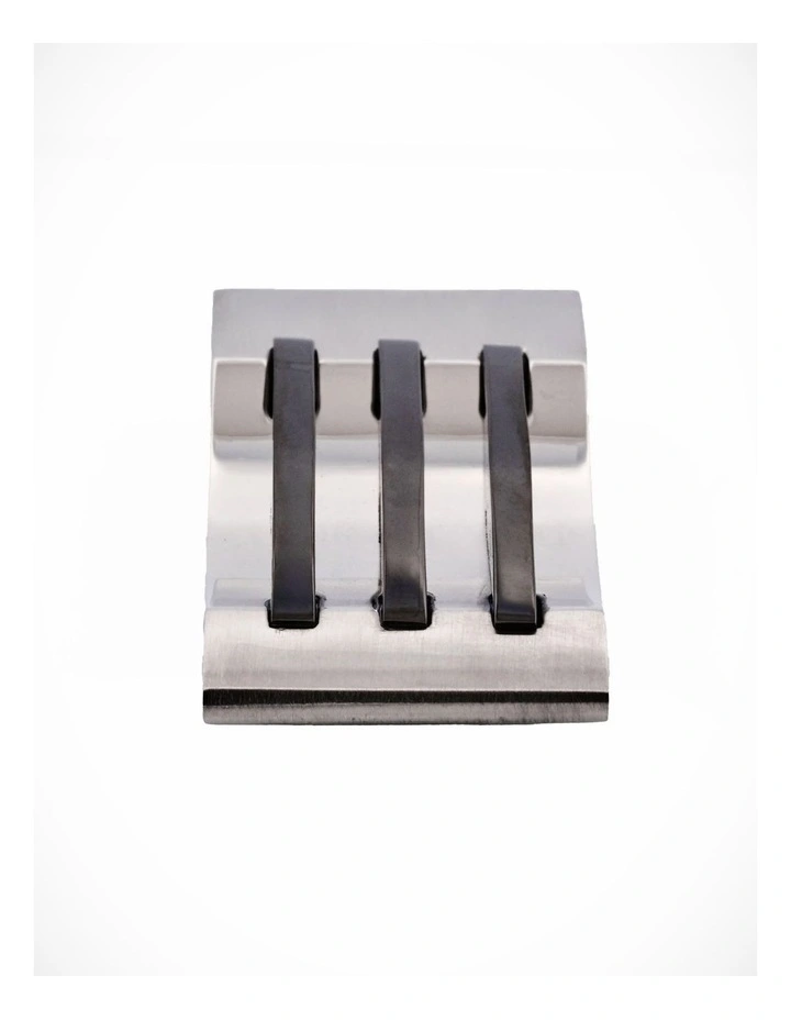 Polished Stainless Steel Ion Plated Black Striped Money Clip image 1
