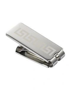 Stainless Steel Greek Key Patterned Money Clip