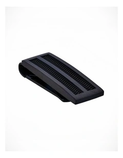 BrushedIon Plated Black Stainless Steel & Black Rubber Inlay Money Clip