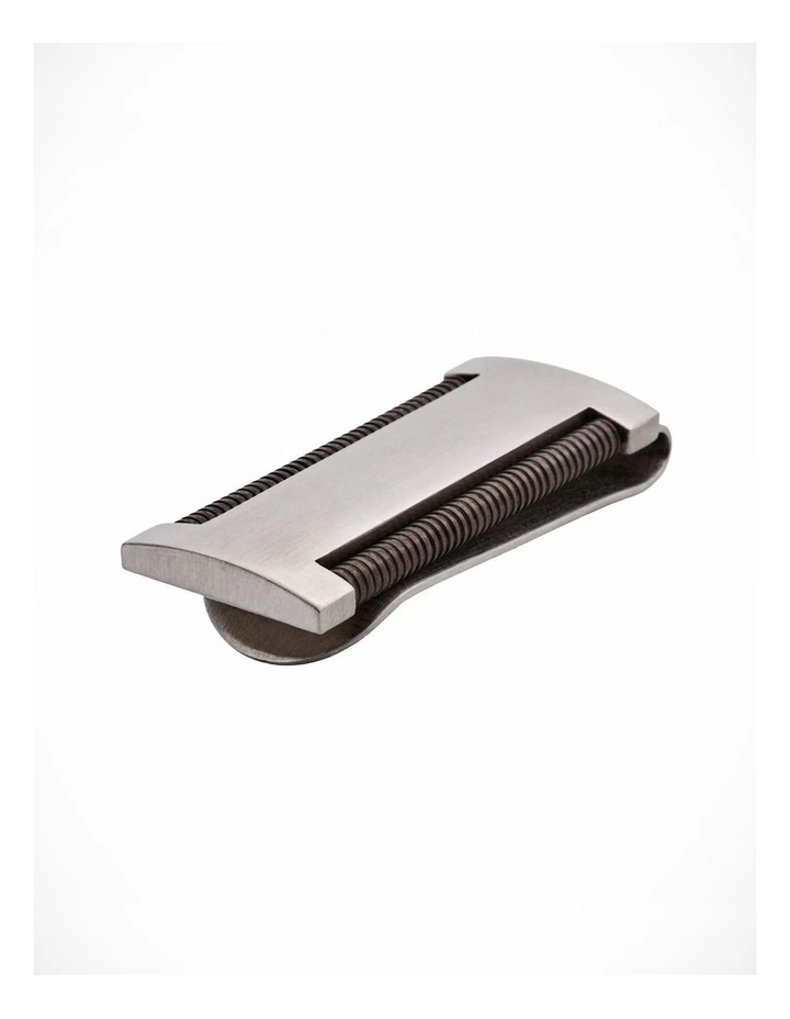 Brushed Stainless Steel Money Clip with Drill Bits on Both Sides image 3