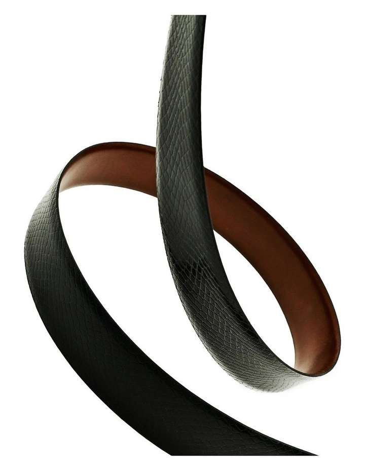 Black Brown Leather Belt image 1