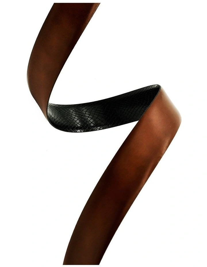 Black Brown Leather Belt image 2