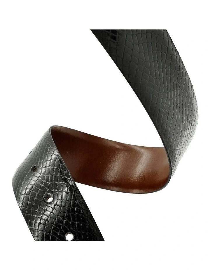Black Brown Leather Belt image 3