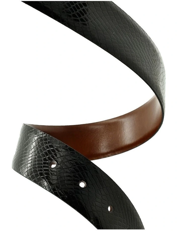 Black Brown Leather Belt image 4