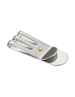 Polished Stainless Steel & Gold Screw Money Clip