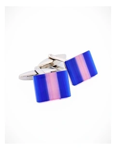 Navy Pink Cat's Eye Cufflinks