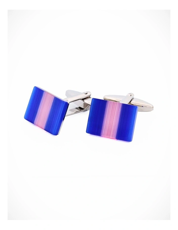 Navy Pink Cat's Eye Cufflinks image 2