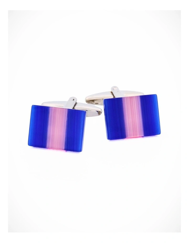 Navy Pink Cat's Eye Cufflinks image 3