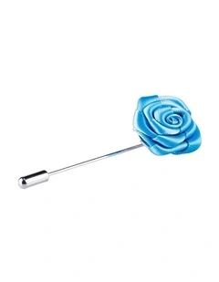 Small Aqua Flower Lapel Pin