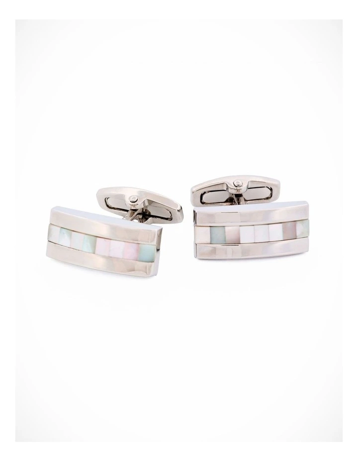 Rhod Blue Pink Mother Of Pearl Cufflinks image 3