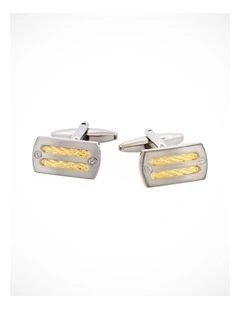 Rhodium & Gold Plated Cable Cufflinks