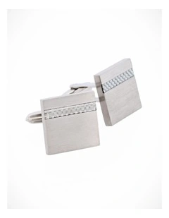 Brushed Stainless Steel & Fibreglass Cufflinks