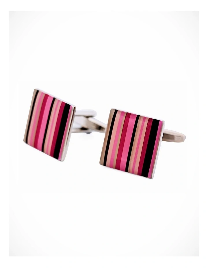 Square Stripe Enamel Cufflinks image 3