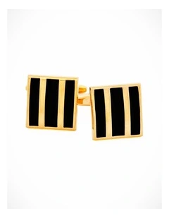 Gold Plated Black Cufflinks