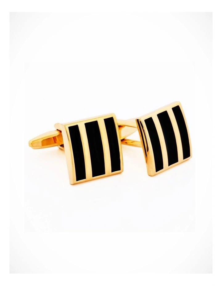 Gold Plated Black Cufflinks image 3