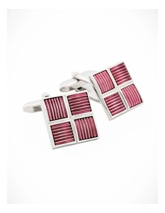 Pink Enamel Cufflinks