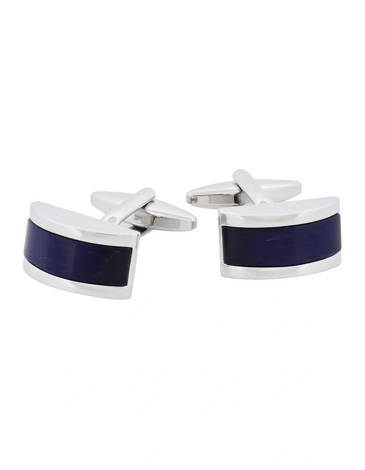 Dark Blue Cats Eye Cufflinks image 3
