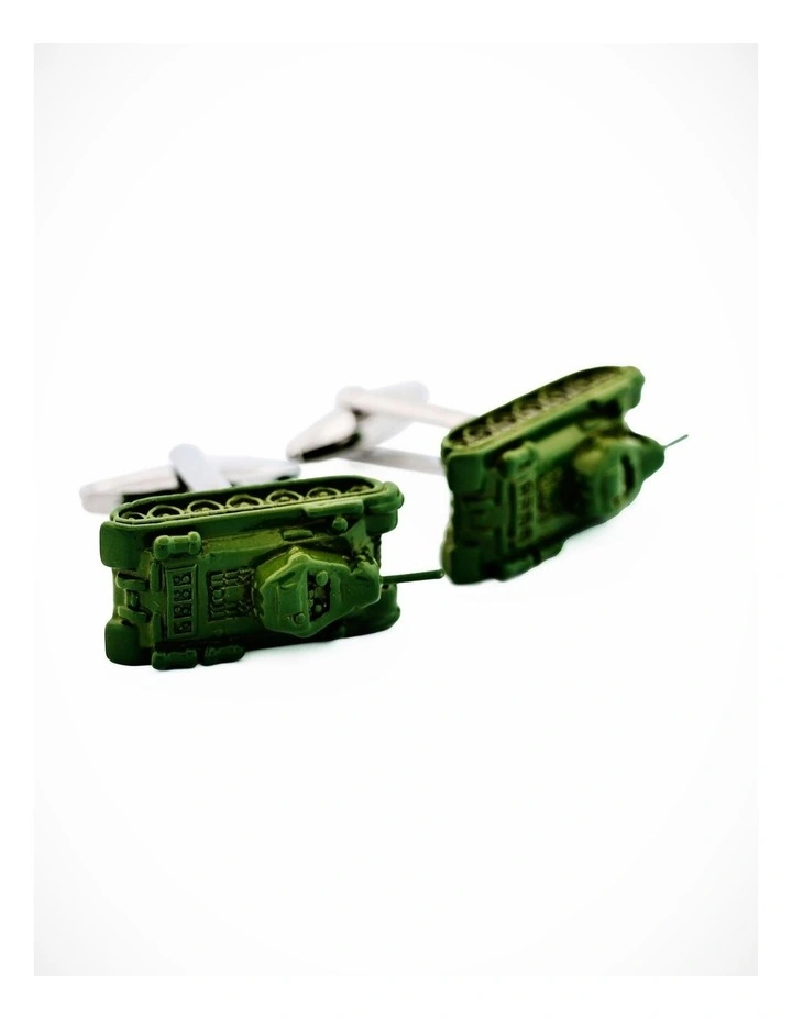 Green Army Tank Cufflinks image 2