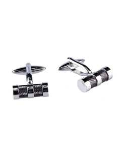 Stainless SteelIon Plated Gun Metal Mesh Tube Cufflinks