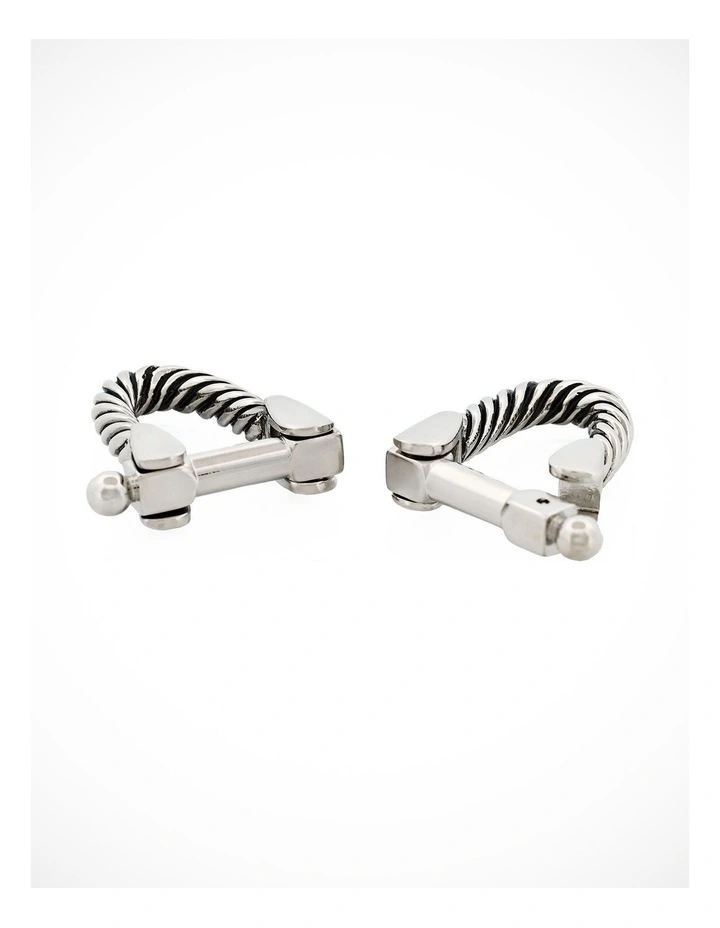 Antique Rhodium Wrap Around Cufflinks image 1