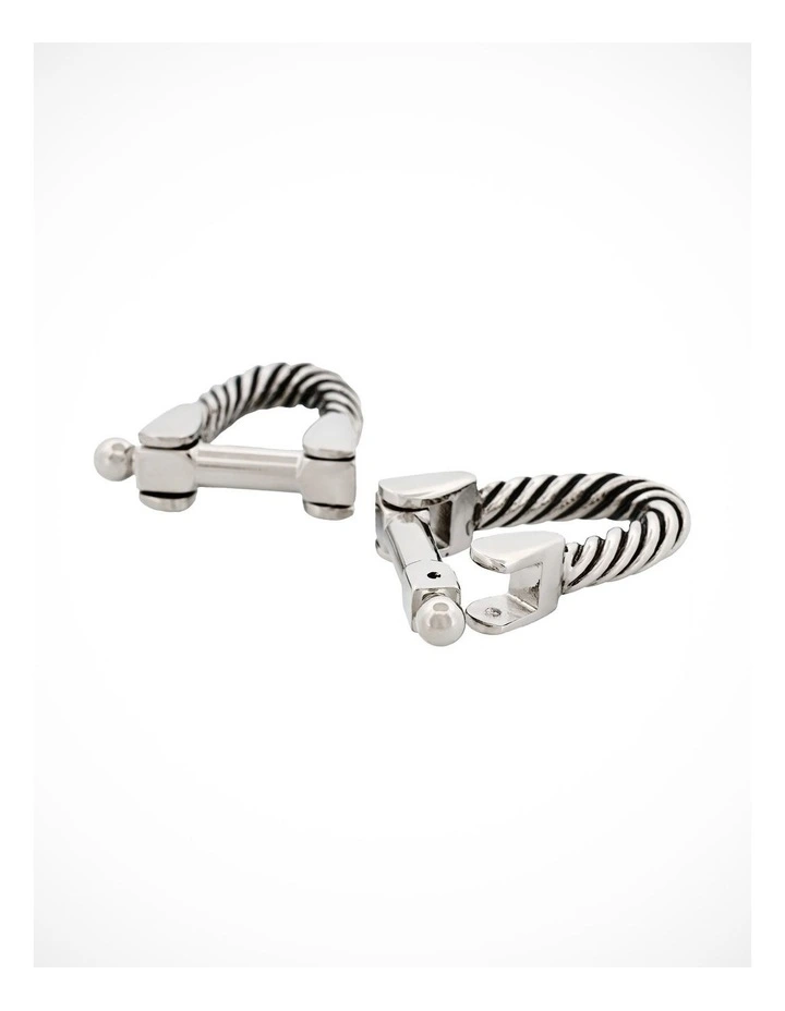 Antique Rhodium Wrap Around Cufflinks image 2