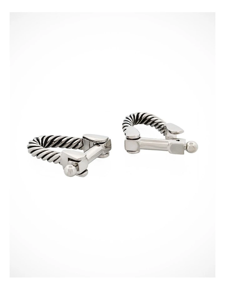 Antique Rhodium Wrap Around Cufflinks image 3