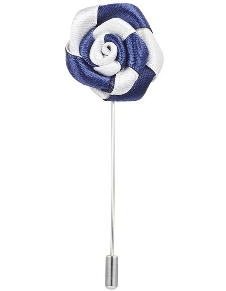 Navy & White Flower Lapel Pin image 1