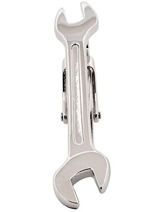 Imitation Rhodium Spanner Tie Bar