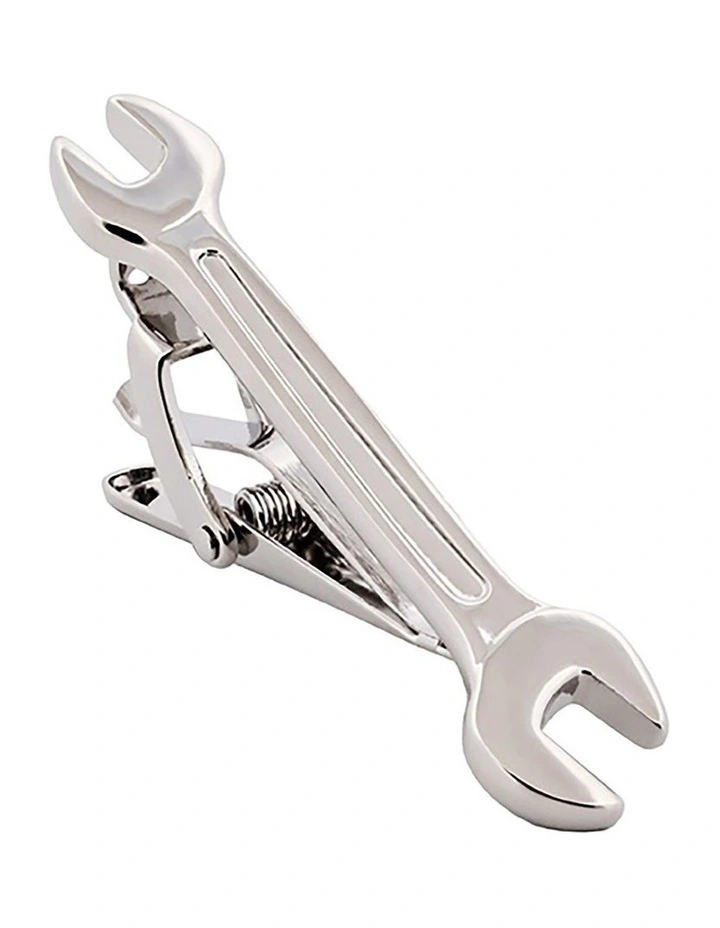 Imitation Rhodium Spanner Tie Bar image 3