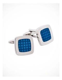 Cobalt Blue Enamel Square Cufflinks