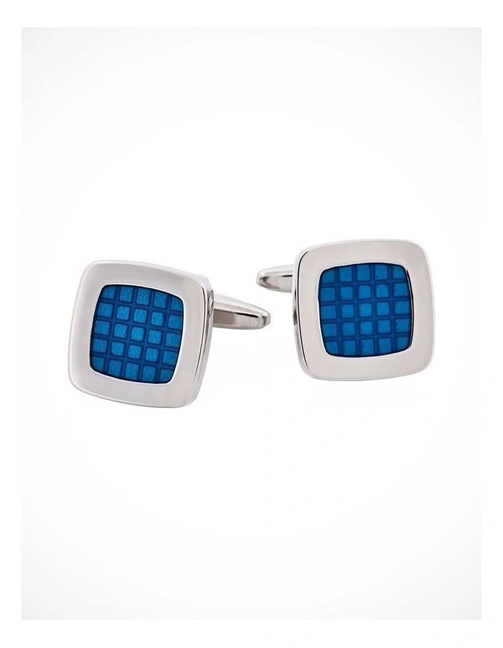 Cobalt Blue Enamel Square Cufflinks image 2