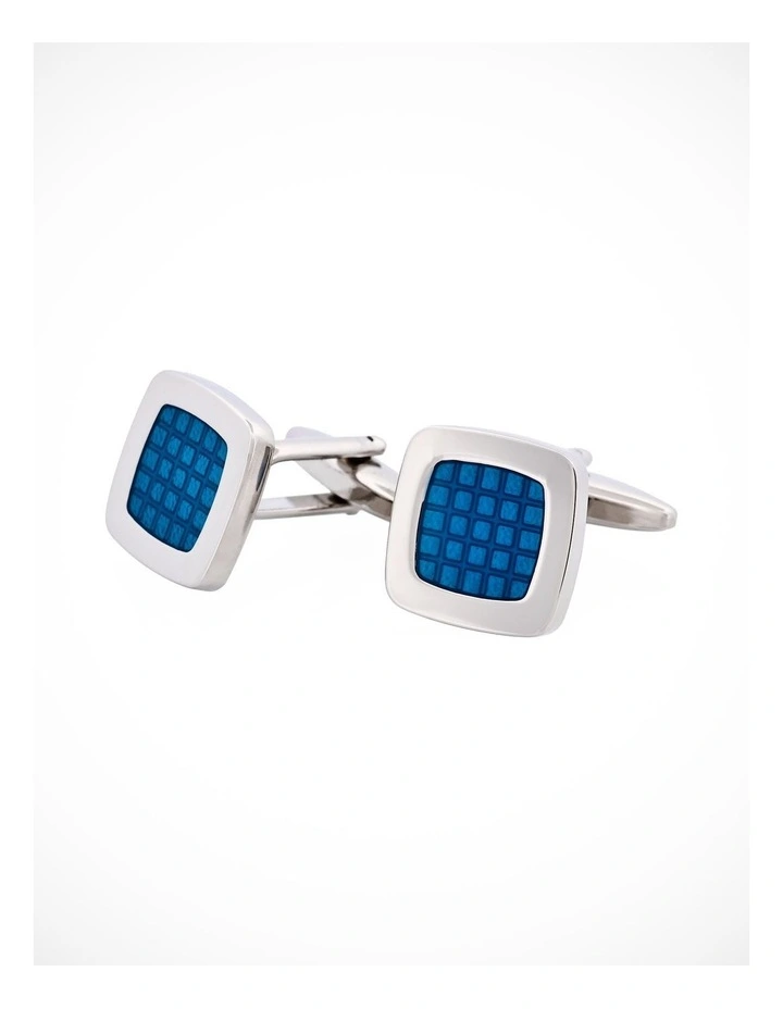 Cobalt Blue Enamel Square Cufflinks image 3
