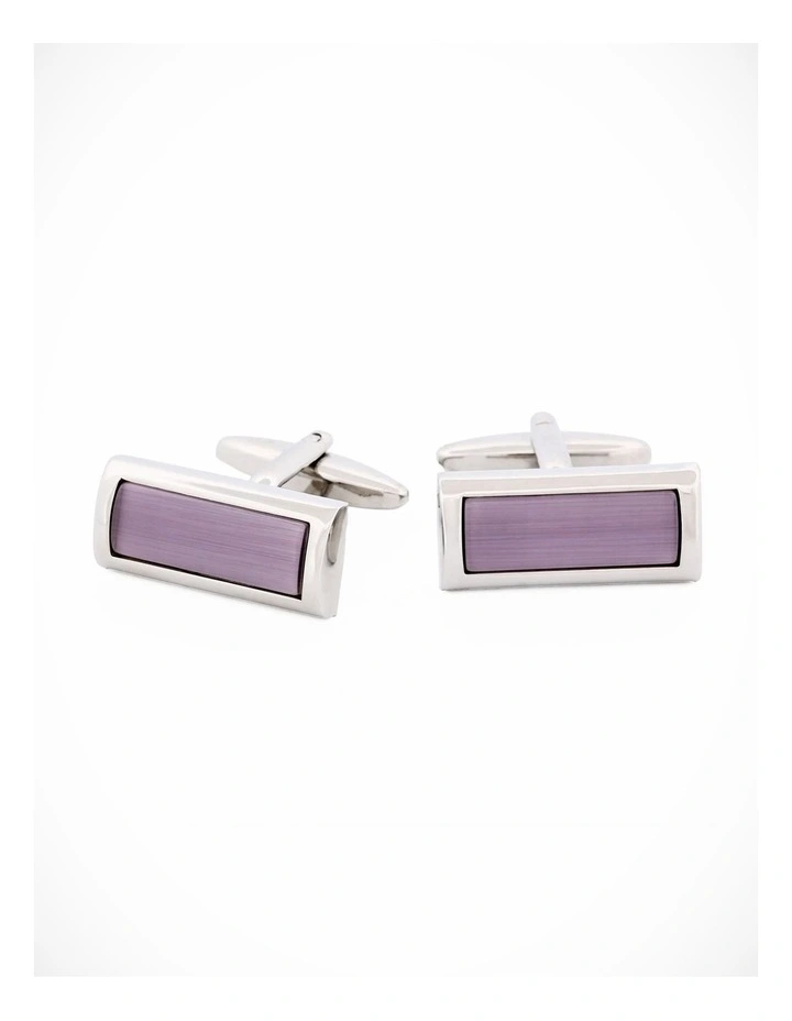 Lilac Cat's Eye Cufflinks image 2