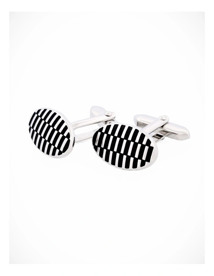 Black Enamel Cufflinks image 1