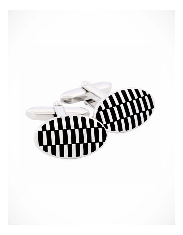 Black Enamel Cufflinks image 2