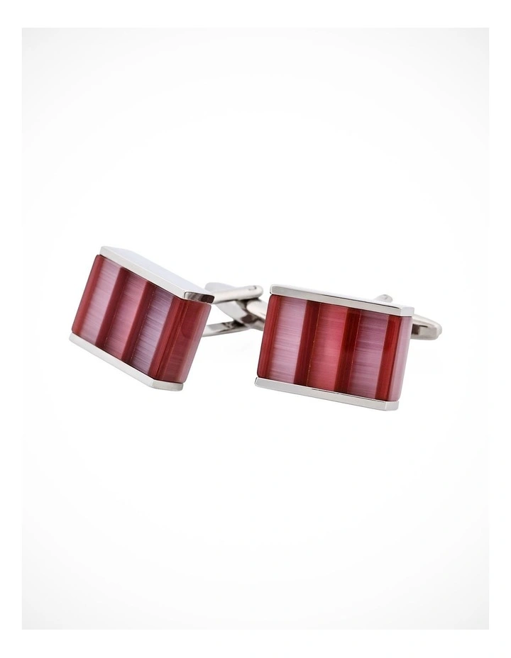 Pink & Purple Striped Cats Eye Cufflinks image 2