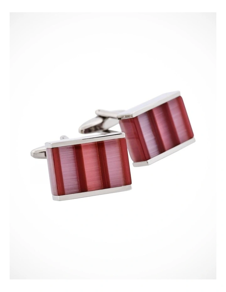 Pink & Purple Striped Cats Eye Cufflinks image 3