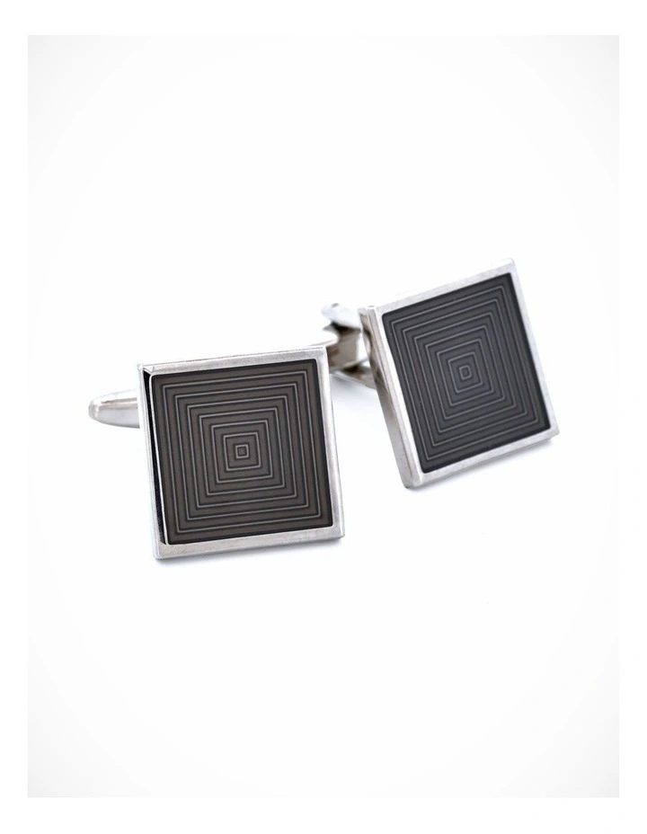 Charcoal Enamel Cufflinks image 2