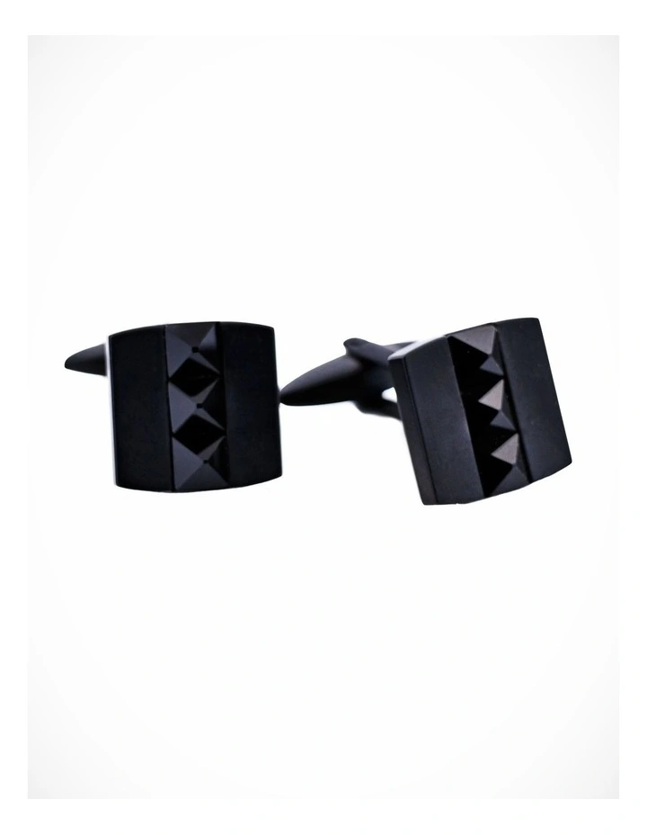 Stainless Steel Ion Plated Black Cufflinks image 3