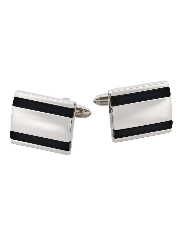 Stainless Steel & Onyx Cufflinks image 1