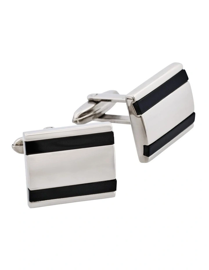 Stainless Steel & Onyx Cufflinks image 2