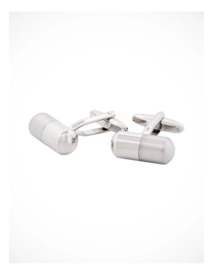 Rhodium & Brushed Rhodium Secret Stash Cufflinks image 4