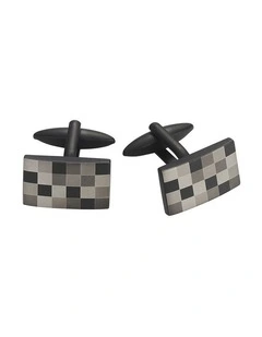 Stainless Steel Ion Plated Gradient Check Cufflinks